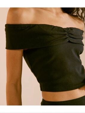 Free People Black Off The Shoulder Top